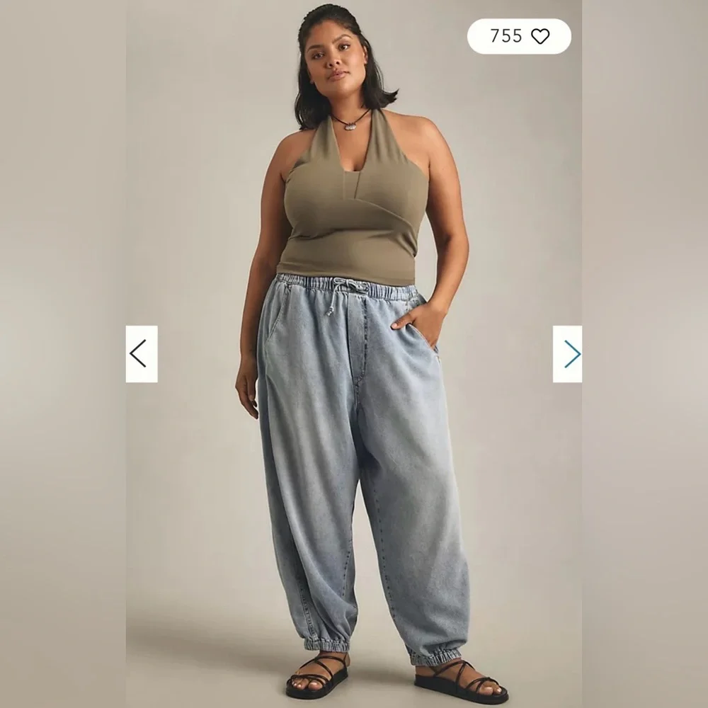 BNWT Anthropologie Pilcro Beachy High Rise Parachute Denim Jeans Pants - Picture 6 of 12